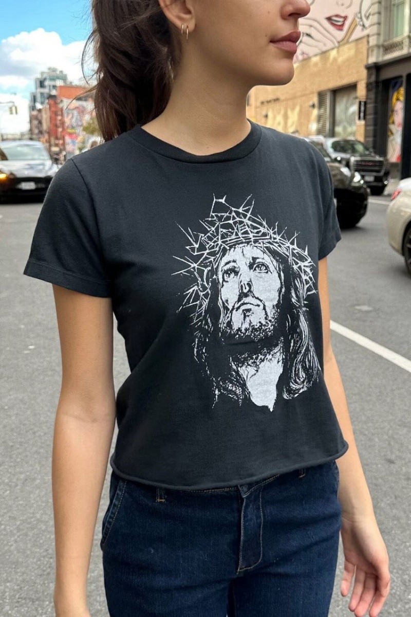 Hauts Brandy Melville Angelina Jesus Noir | NBC-93323879